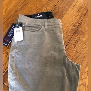 NWT Women’s Chaps Straight Leg Corduroy Pants. Size 14. Gray.
